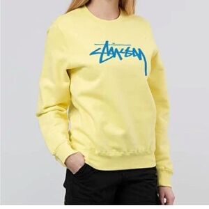 Stussy Yellow Crewneck Sweatshirt Size Small